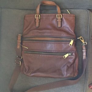 Leather fossil purse. Large cross body.